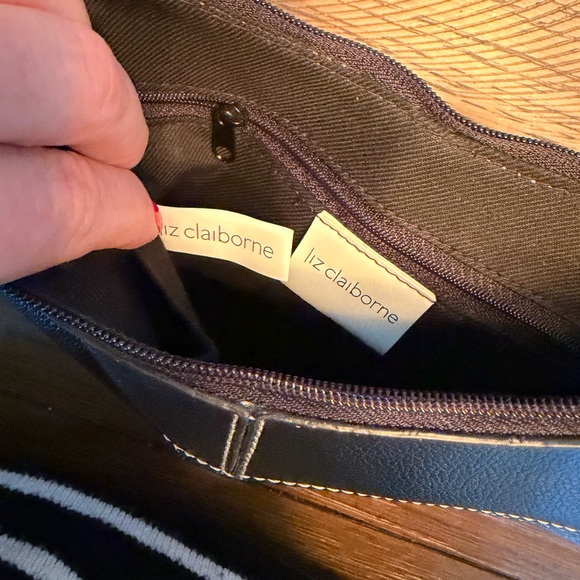 Liz Claiborne Black Mini Bag with White Stitching - Picture 2 of 5